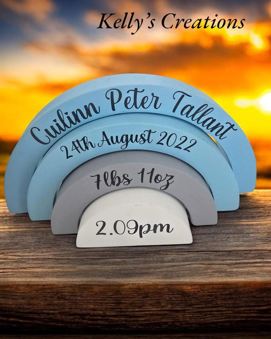 Rainbow birth announcement